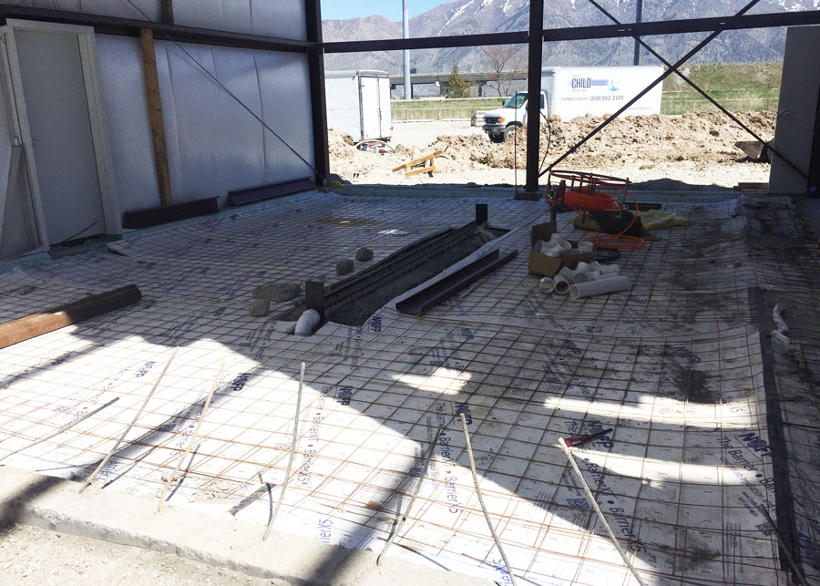 heated concrete floow