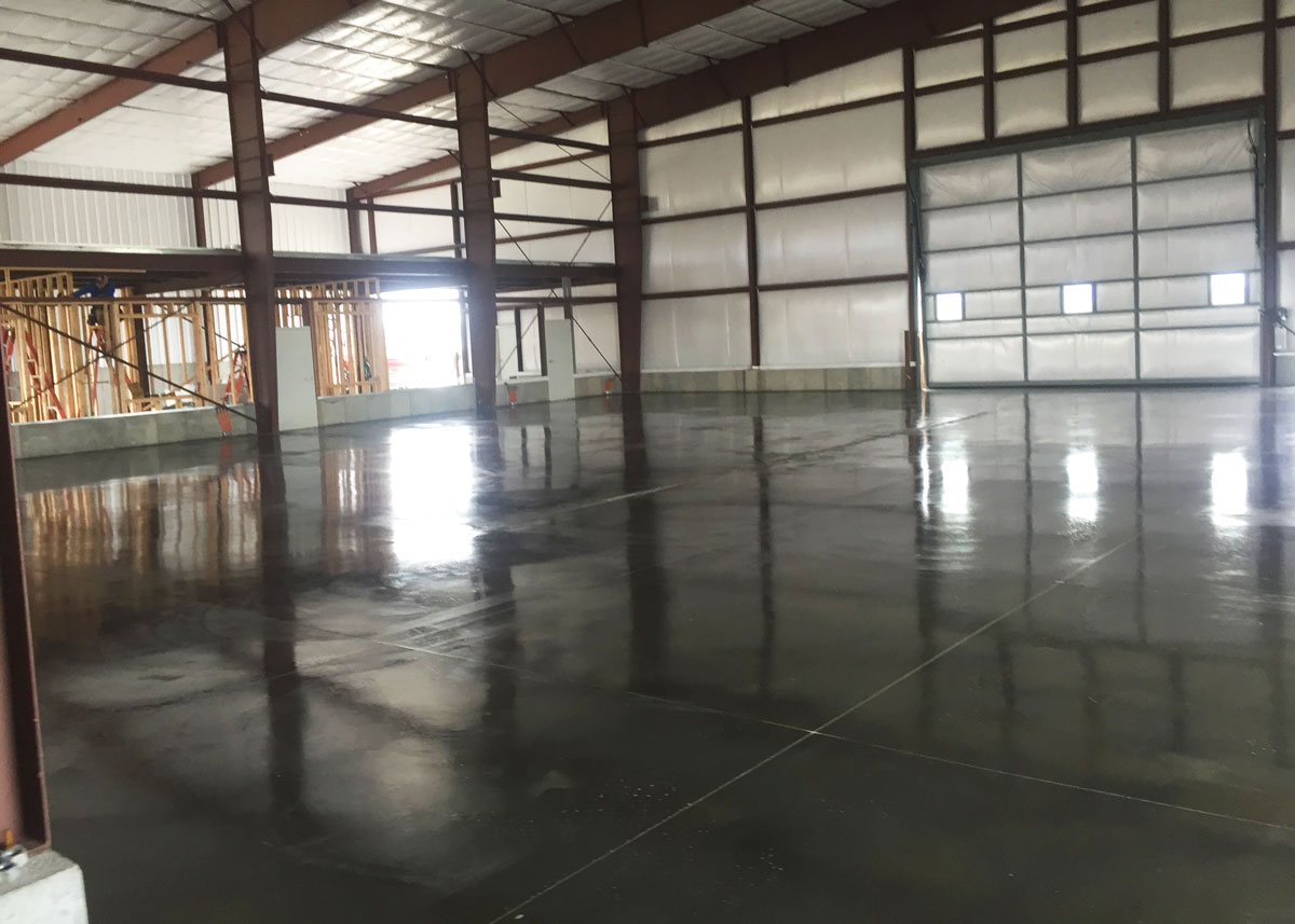 a black polished floor