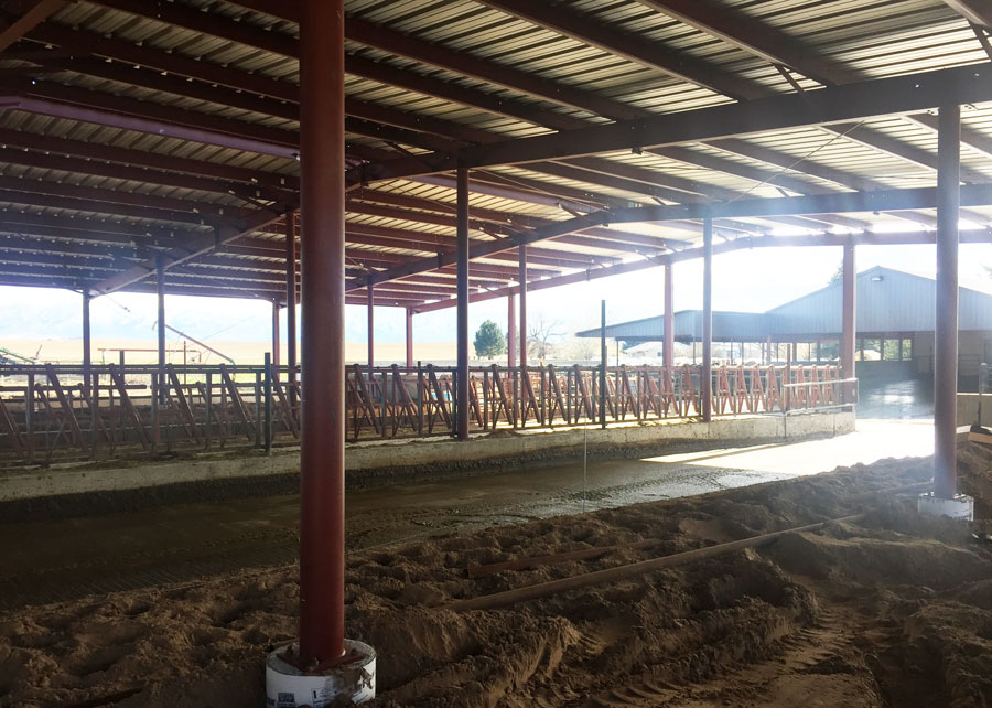 an interior view of a steel barn