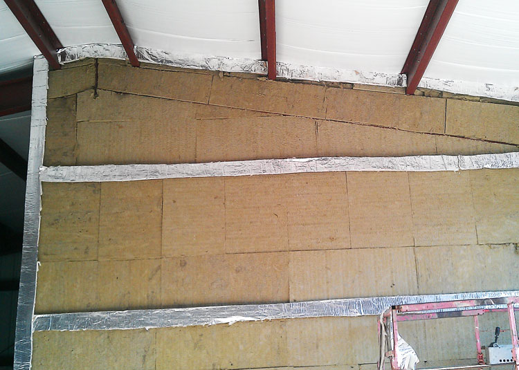 a steel building with a fire wall 