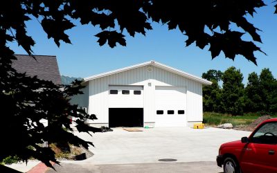 a garage made of steel